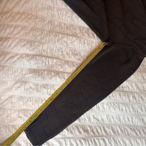 Men's Brown Cable Knit Sweater - Picture 7 of 7